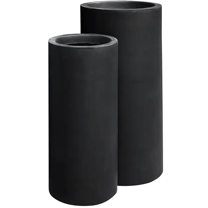 Ytterkrukor Lyfco Hög & Svart 2-pack, Fiberarmerade för Svenskt Klimat