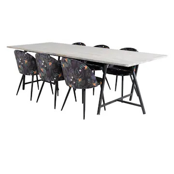 Matgrupp Venture Home Jenni med 6 Valentina Stolar