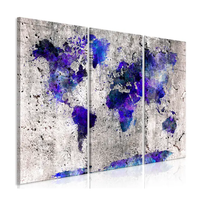 Tavla Arkiio World Map Ink Blots 3 delar