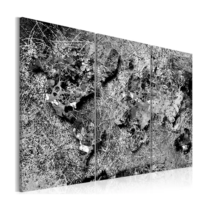 Tavla Arkiio World Map Grey Thread