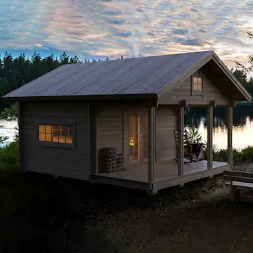 Attefallshus Baseco Hemfjäll stuga med loft 25 m2