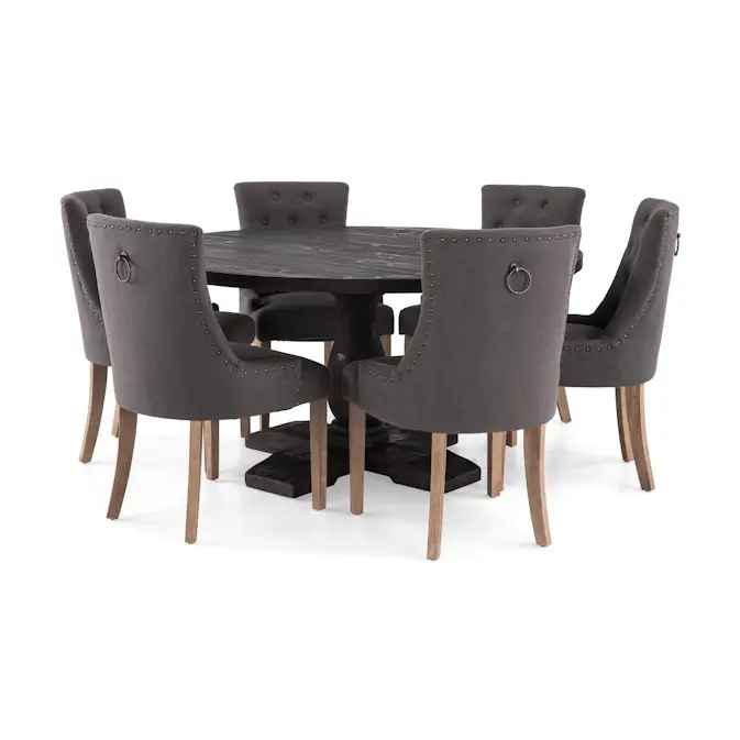 Matgrupp Bloomington Dijon Runt Matbord 150 cm med 6 Viktoria Matstol