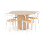 Matgrupp Bark Kopparbo Runt Matbord 130-180 cm Förlängningsbartt med 4Elysia Matstol