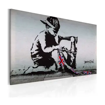 Tavla Arkiio Union Jack Kid Banksy 60x40