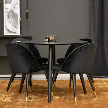 Matgrupp Venture Home Plaza med 4st Velvet Stolar