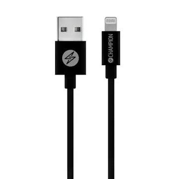 USB-A Champion till Lightning Kabel 2m Svart