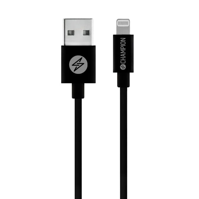 USB-A Champion till Lightning Kabel 2m Svart