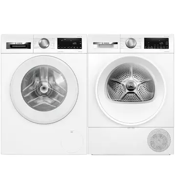 Tvättmaskin och Torktumlare Bosch WGG244ZMSN + WQG2420ASN Serie 6 Energisnål