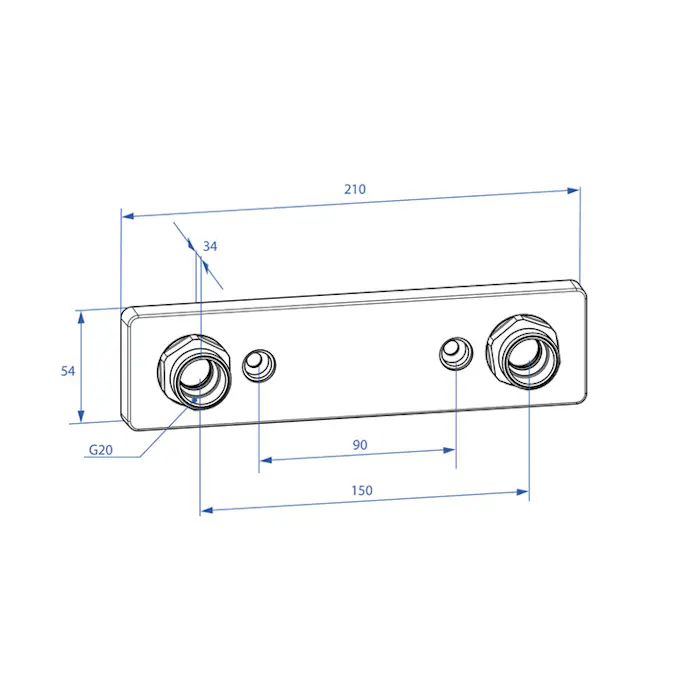 Blandarfäste Trio Perfekta Design Line för Dold Rördragning 150 cc Svart
