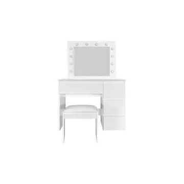 Sminkbord Scandinavian Choice Glow Komplett set med Spegel och Pall, LED-Belysning 94 cm