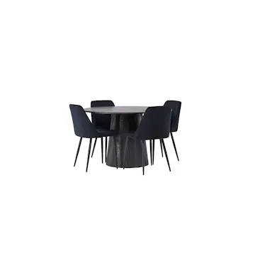 Matgrupp Venture Home Lanzo Ø120 cm med 4 st Night stolar