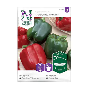 Frö Paprika Nelson Garden California Wonder Röd