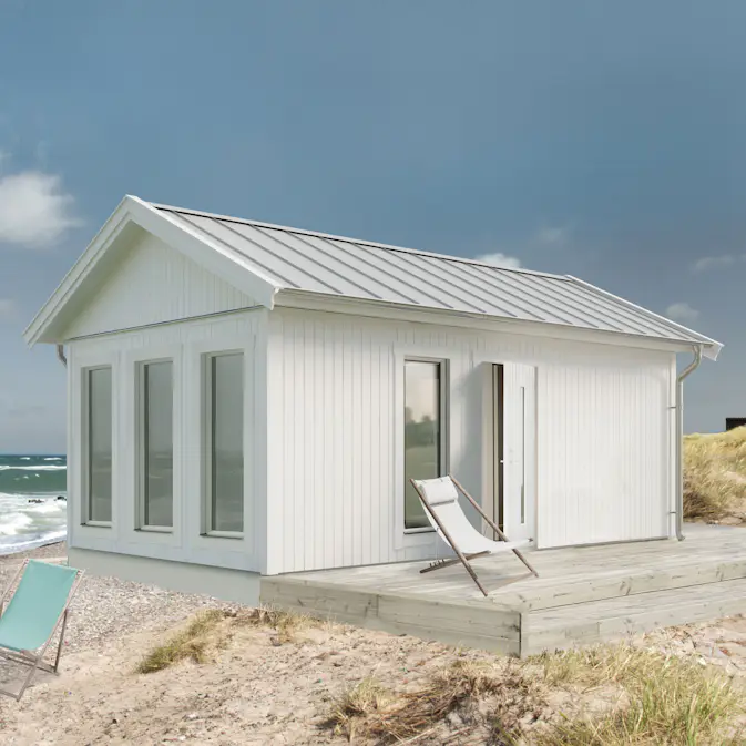 Attefallshus Vibostugan Njuta 25-3 24,3 m² Trähus med Sadeltak