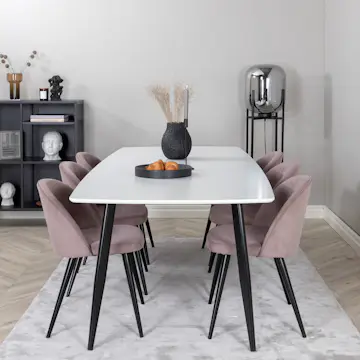 Matgrupp Venture Home Polar med 6st Velvet Stolar