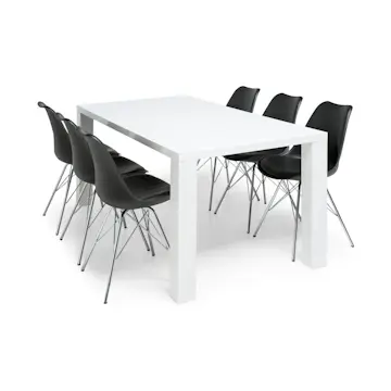 Matgrupp Concept 55 Cibus Matbord 180 cm med 6 Shell Matstol