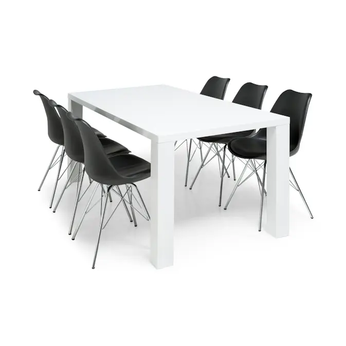 Matgrupp Concept 55 Cibus Matbord 180 cm med 6 Shell Matstol