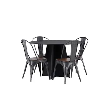 Matgrupp Venture Home Bootcut Ø110 cm med 4 Tempe Stolar