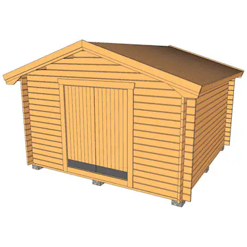 Friggebod Baseco Bruks 15 m² Stuga i Trä med Sadeltak & Dubbla Dörrar