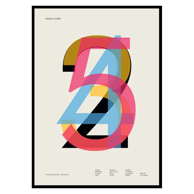 Poster Gallerix Colored numbers