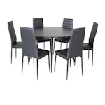 Matgrupp Venture Home Dipp Ø115 cm med 6 Slim Stolar