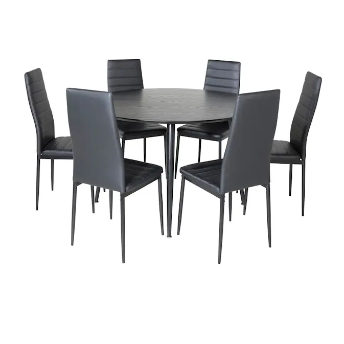 Matgrupp Venture Home Dipp Ø115 cm med 6 Slim Stolar