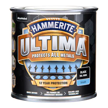 Rostskyddsfärg Hammerite Ultima Slätlack Svart 250ml