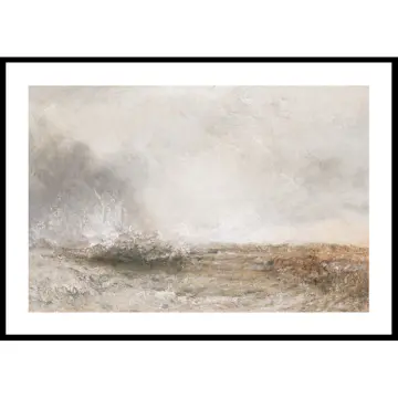 Poster Gallerix Stormy Sea Breaking On A Shore By Joseph Mallord William Turner