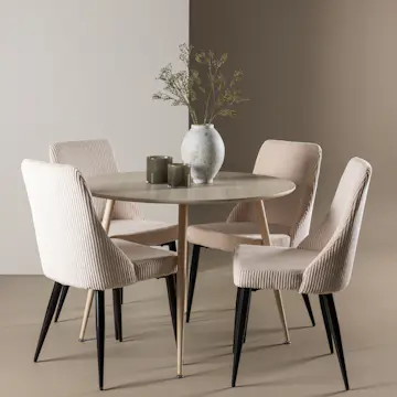 Matgrupp Venture Home Plaza Ø100 med 4 st Leone Stolar