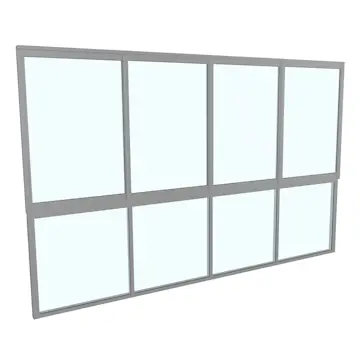 Skjutfönster med fast underdel Landskap Stadig Förlängd sommar 4-del