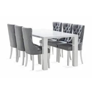 Matgrupp Concept 55 Cibus Matgrupp 180 cm med 6 Bergviken Matstol