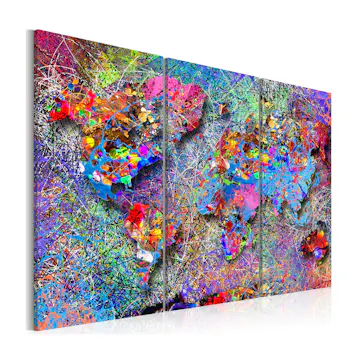 Tavla Arkiio World Map Colourful Whirl