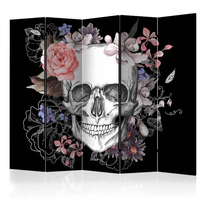 Rumsavdelare Skärmvägg Arkiio Skull And Flowers II 225x172 cm