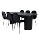Matgrupp Venture Home Bianca Svart med 6 Pobbie Stolar Sammet