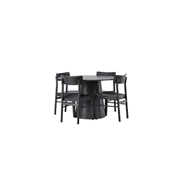 Matgrupp Venture Home Lanzo Ø120 cm med 4 st Montros stolar
