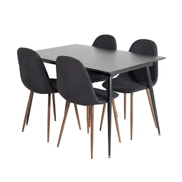 Matgrupp Venture Home Silvia med Iläggsskiva och 4 Pobbie Stolar