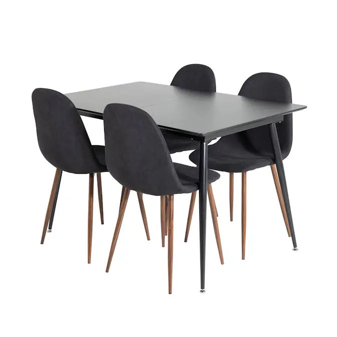 Matgrupp Venture Home Silvia med Iläggsskiva och 4 Pobbie Stolar