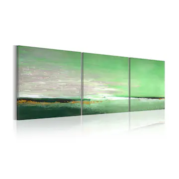 Handmålad Tavla Arkiio SeaGrön Kust 150x50