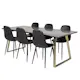 Matgrupp Venture Home Estelle 200 med 6 Pobbie Stolar Konstläder