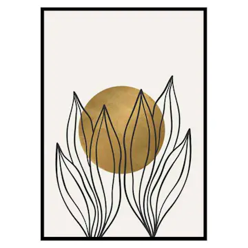 Poster Gallerix Watercolor Gold No1