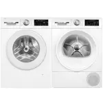Tvättmaskin och Torktumlare Bosch WGG254FLSN + WQG2420ASN Serie 6 Vit