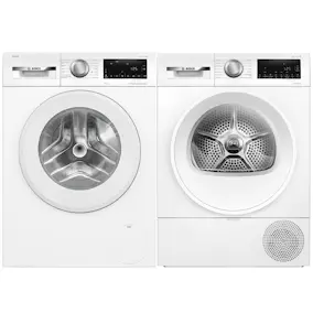 Tvättmaskin och Torktumlare Bosch WGG254FLSN + WQG2420ASN Serie 6 Vit