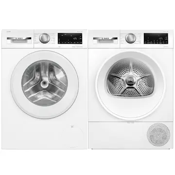Tvättmaskin och Torktumlare Bosch WGG254FLSN + WQG2420ASN Serie 6 Vit