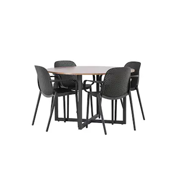 Matgrupp Venture Home Durango Ø 120 cm med 4 Baltimore Stolar