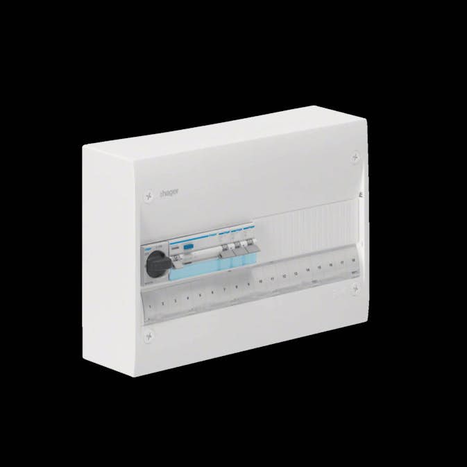 Plastkapsling Hager Gamma Förmonterad Bestyckad med HB, JFB, DVB