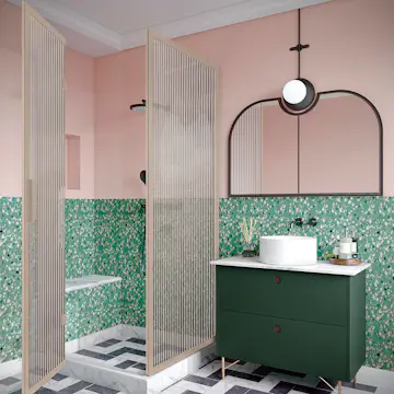 Duschhörn Hietakari Bläk 887 New York Fast Vägg och Vikbara Dörr