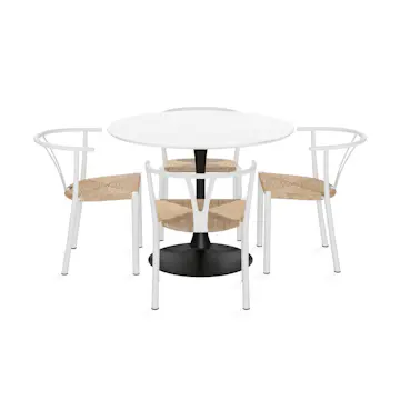 Matgrupp Basic Home Caitly Runt Matbord 100 cm med 4 Elysia Matstol