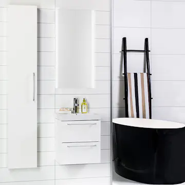 Möbelpaket Noro Day med Deco Spegel Matt Vit