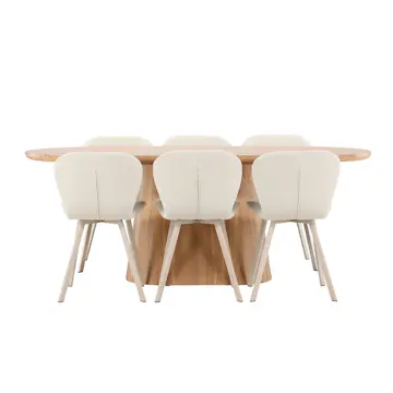 Matgrupp Venture Home Stjärnö med 6st Lilja Matstolar