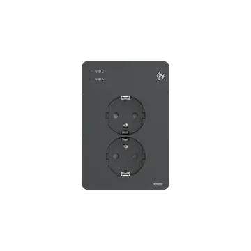 Vägguttag Schneider Electric Exxact Primo Infälld 2-vägs 2x USB A+C Jordat