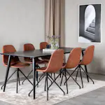 Matgrupp Venture Home Dipp Fyrkantigt Matbord 180 cm & 6 Polar Spin Stolar